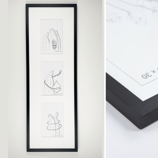 Galleri Romslighet Sort 20x60 3x(10x15)