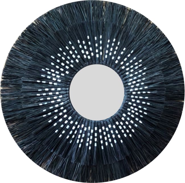 Speil Seagrass sunflower Black Ø90/28