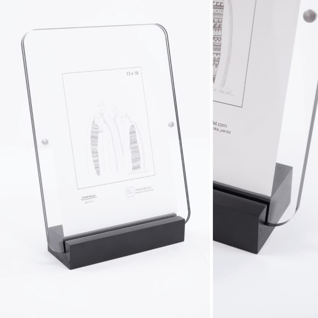 Ramme Nordic plexi m/ base sort 13x18