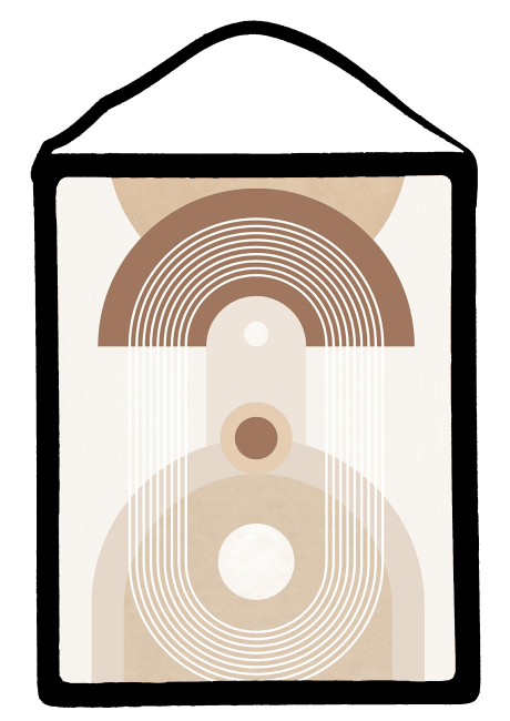 Bilde Beige mid century No.2 40x50