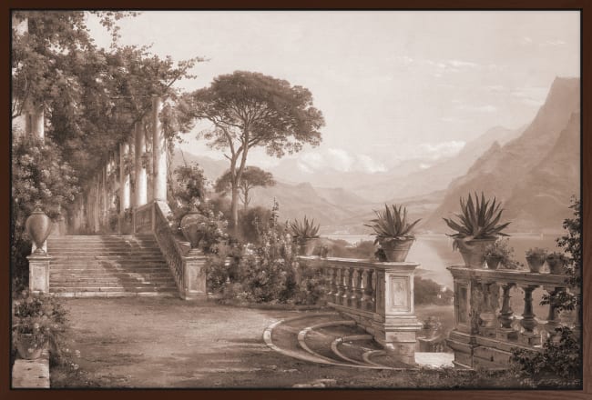 Canvas brun svevelist Lake Como 100x150