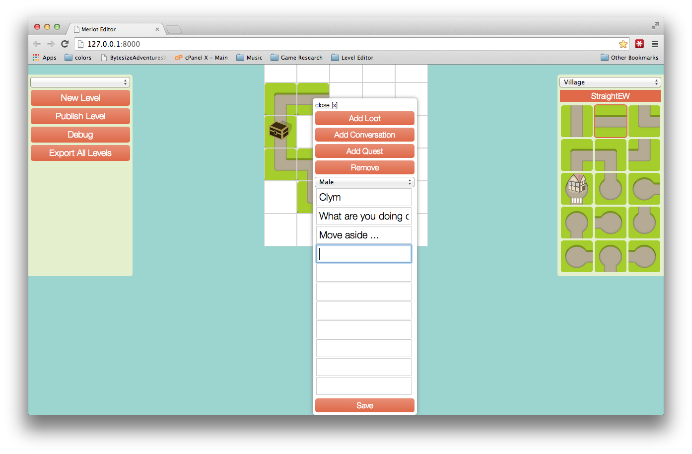 level editor conversation