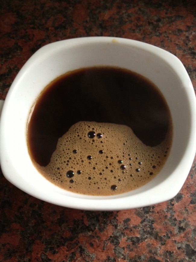 home roasted coffee brewed