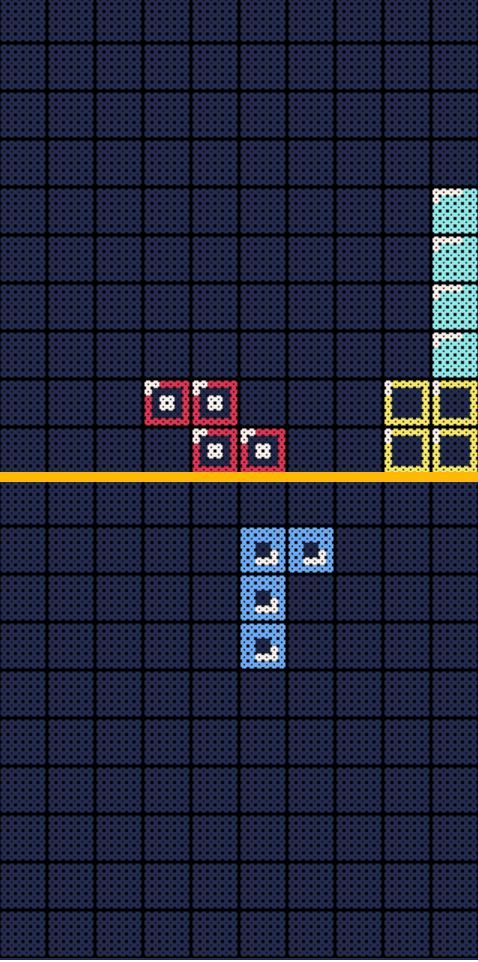 Game start screen showing split view