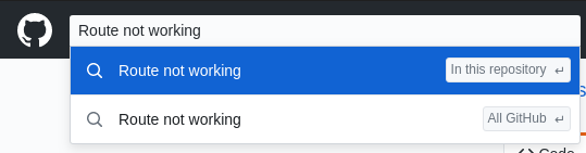 Repository search bar with route not working query