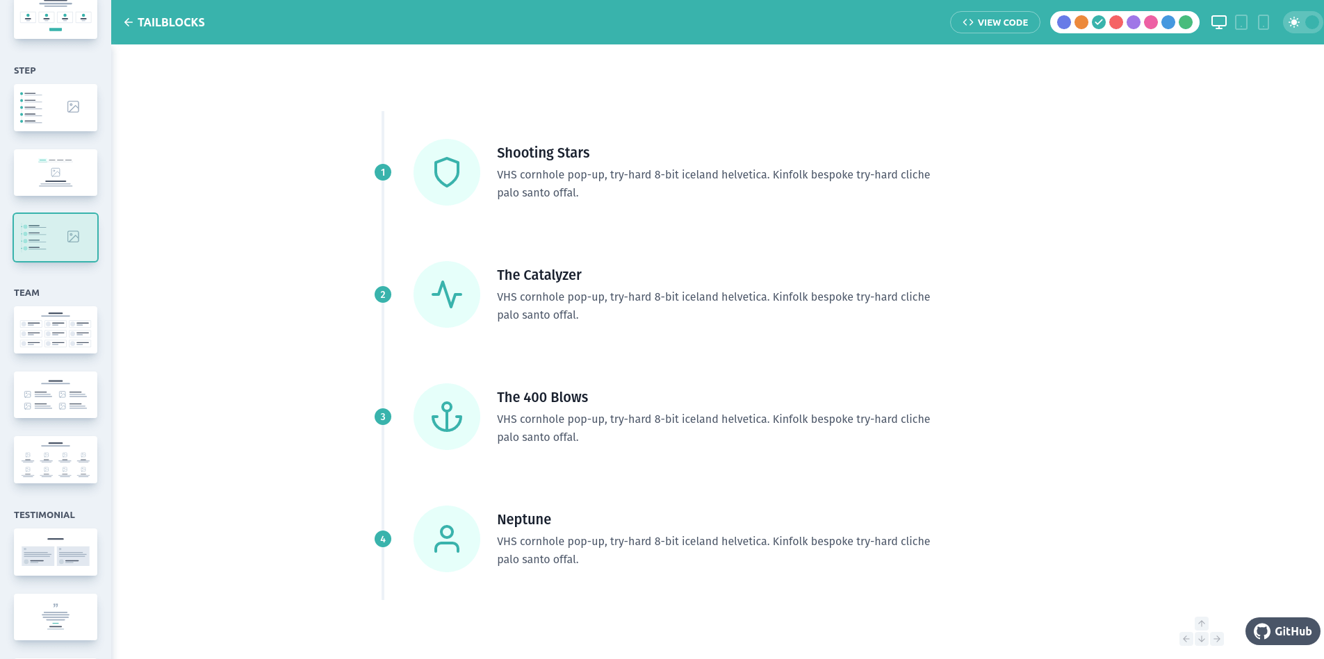 Tailblocks landing page