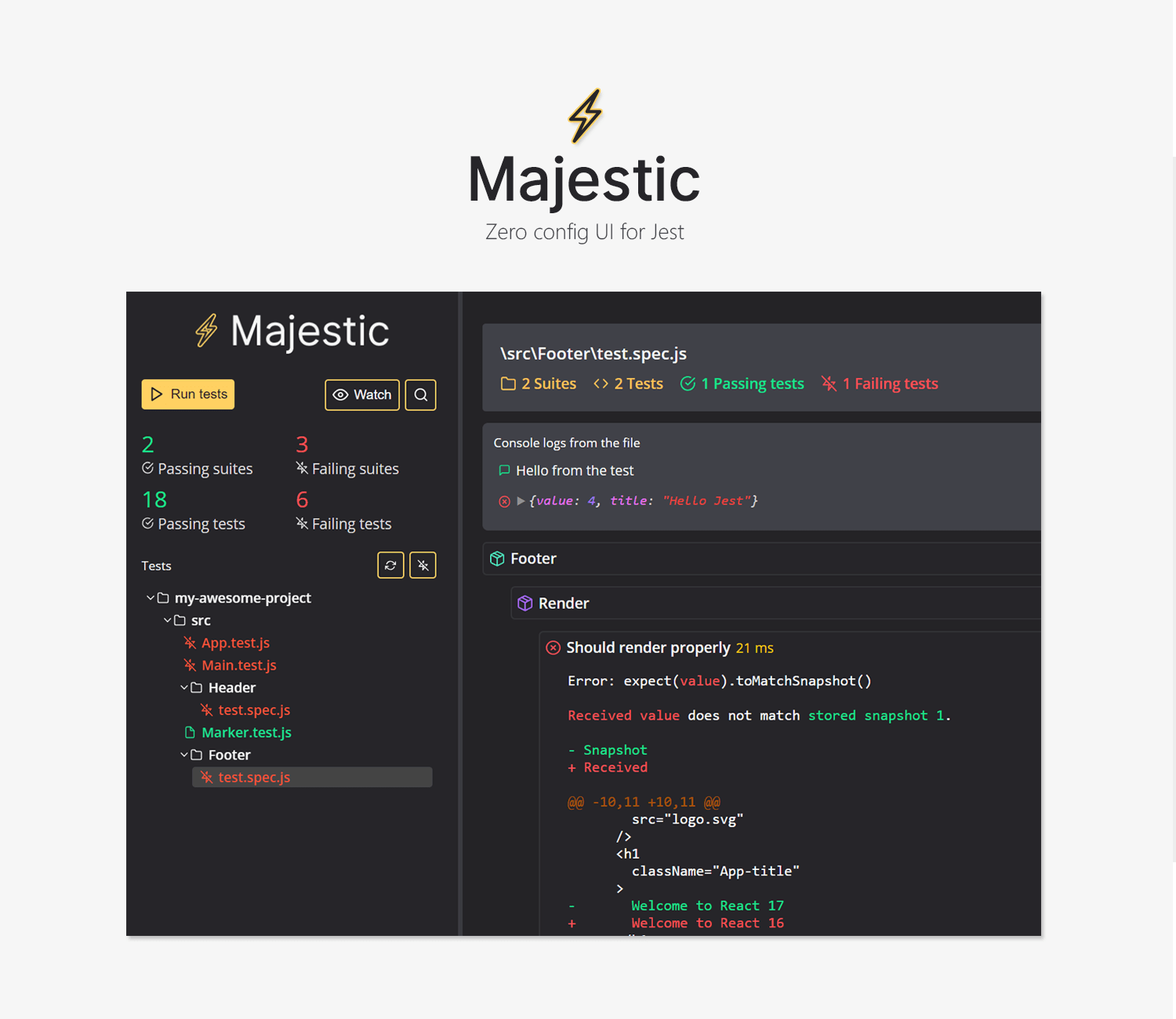 Majestic landing page