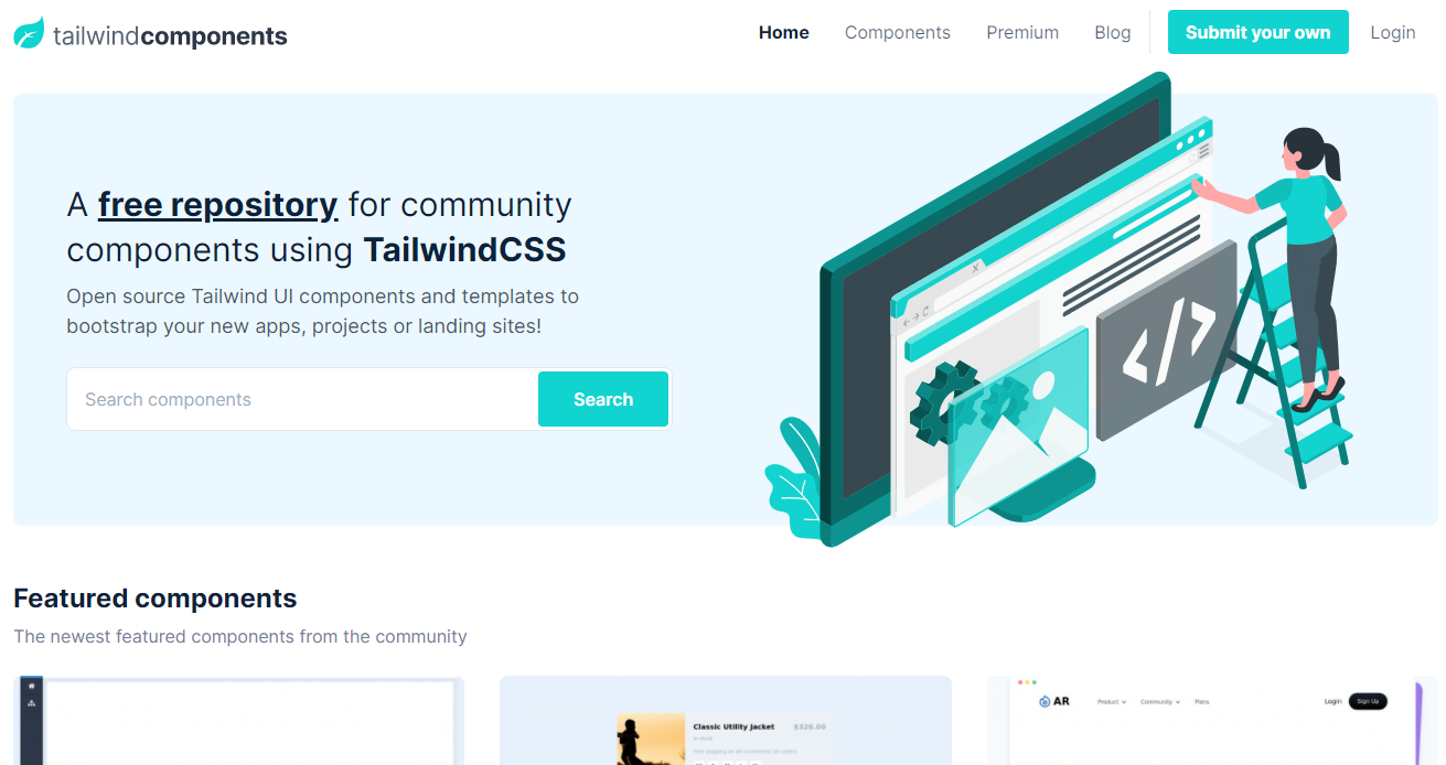 Tailwind Components landing page