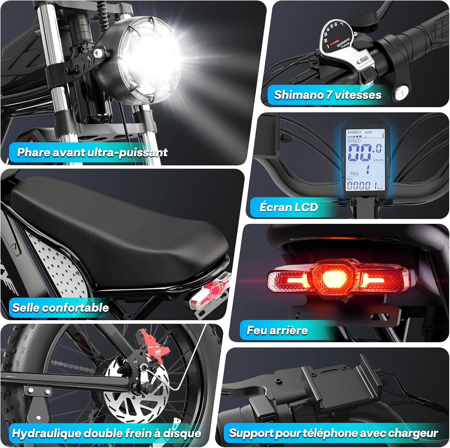 YVY C20 electric bike dual suspension 48V 20Ah 7 speeds — Image 4 of 13