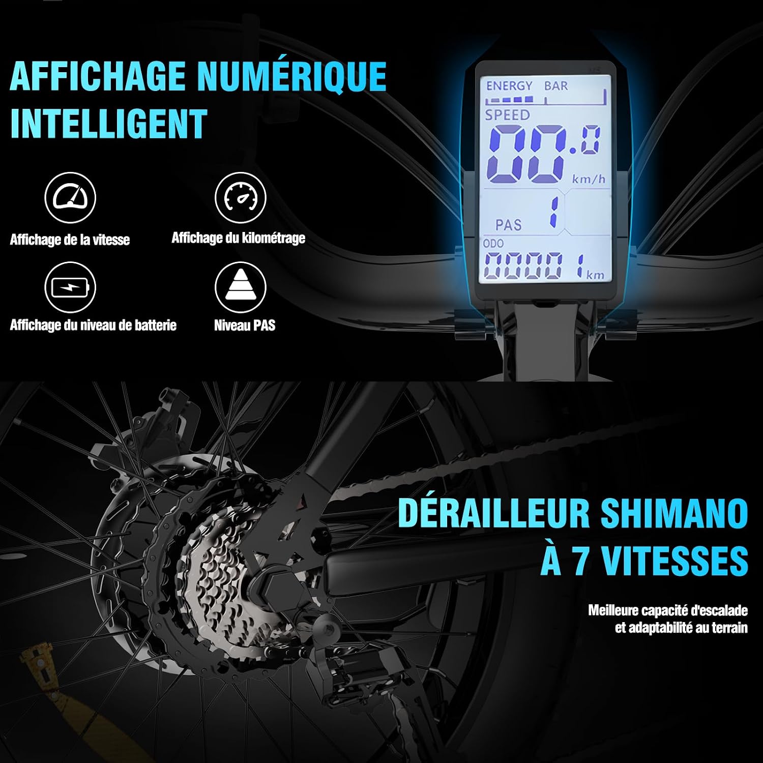 YVY C20 electric bike dual suspension 48V 20Ah 7 speeds — Image 6 of 13