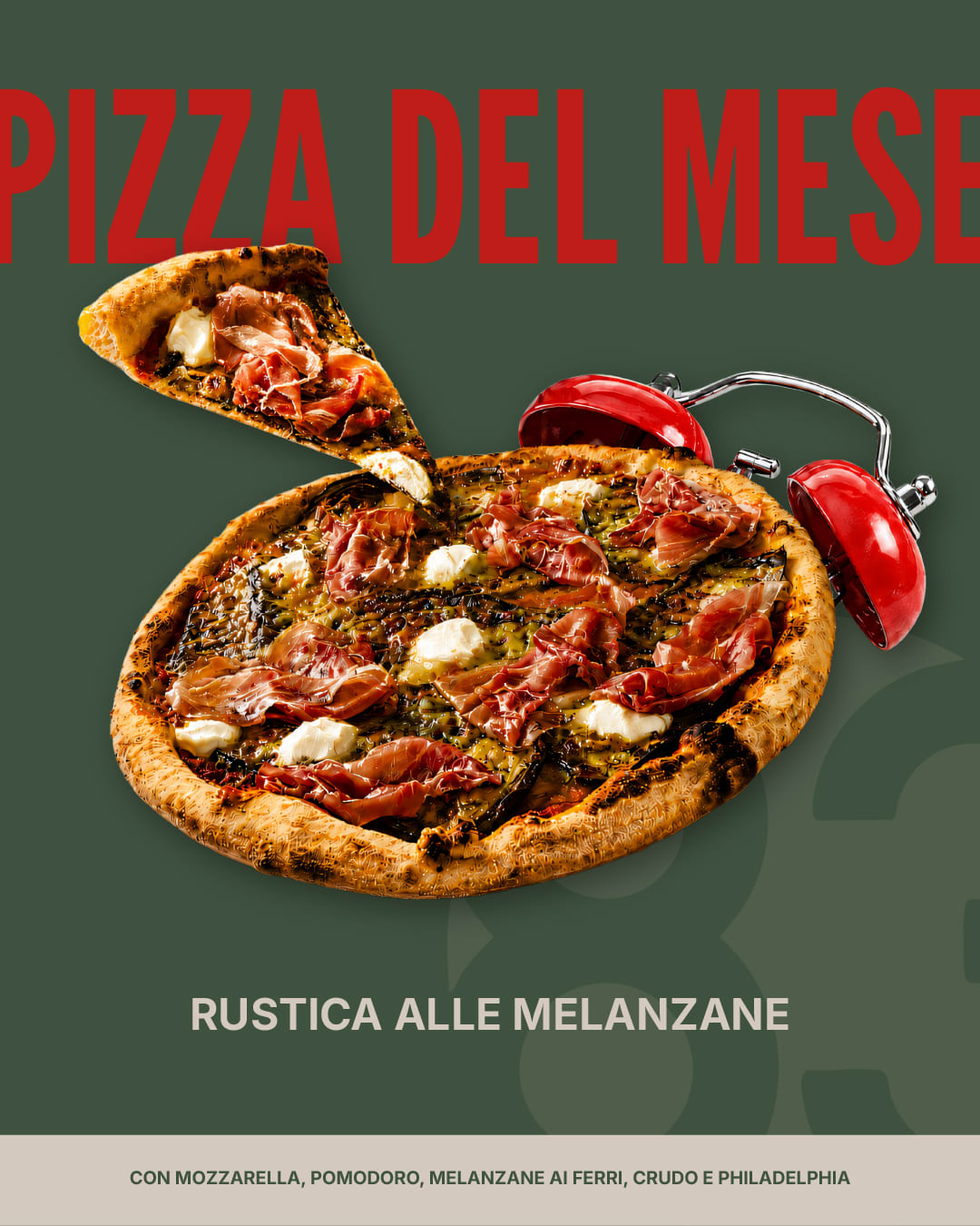 Scopri le nostre pizze speciali del mese! 🍕✨

1. Mediterranea allo Stracchino: un mix irresistibile di mozzarella, pomo