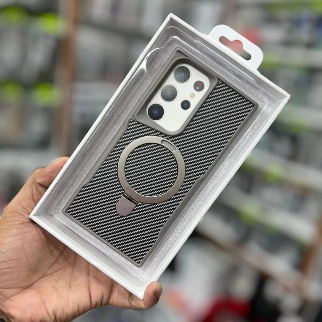 Carbon Stand metal Magsafe Case for Samsung Galaxy S23 Ultra ,S24 Ultra,S25 Ultra,S26 Ultra