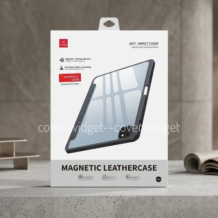 Xundd leather Back Clear TPU Bumper Magnetic Auto Sleep wakeup cover For iPad Series