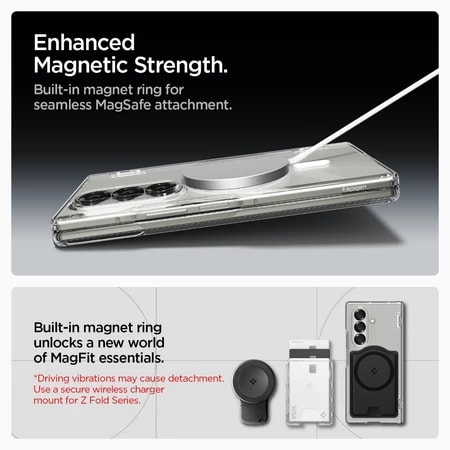 Spigen (OEM) Full Clear PC hard plastic Anty-yellow with Maganite Magsafe cover For Galaxy Z Fold 8 Ultra