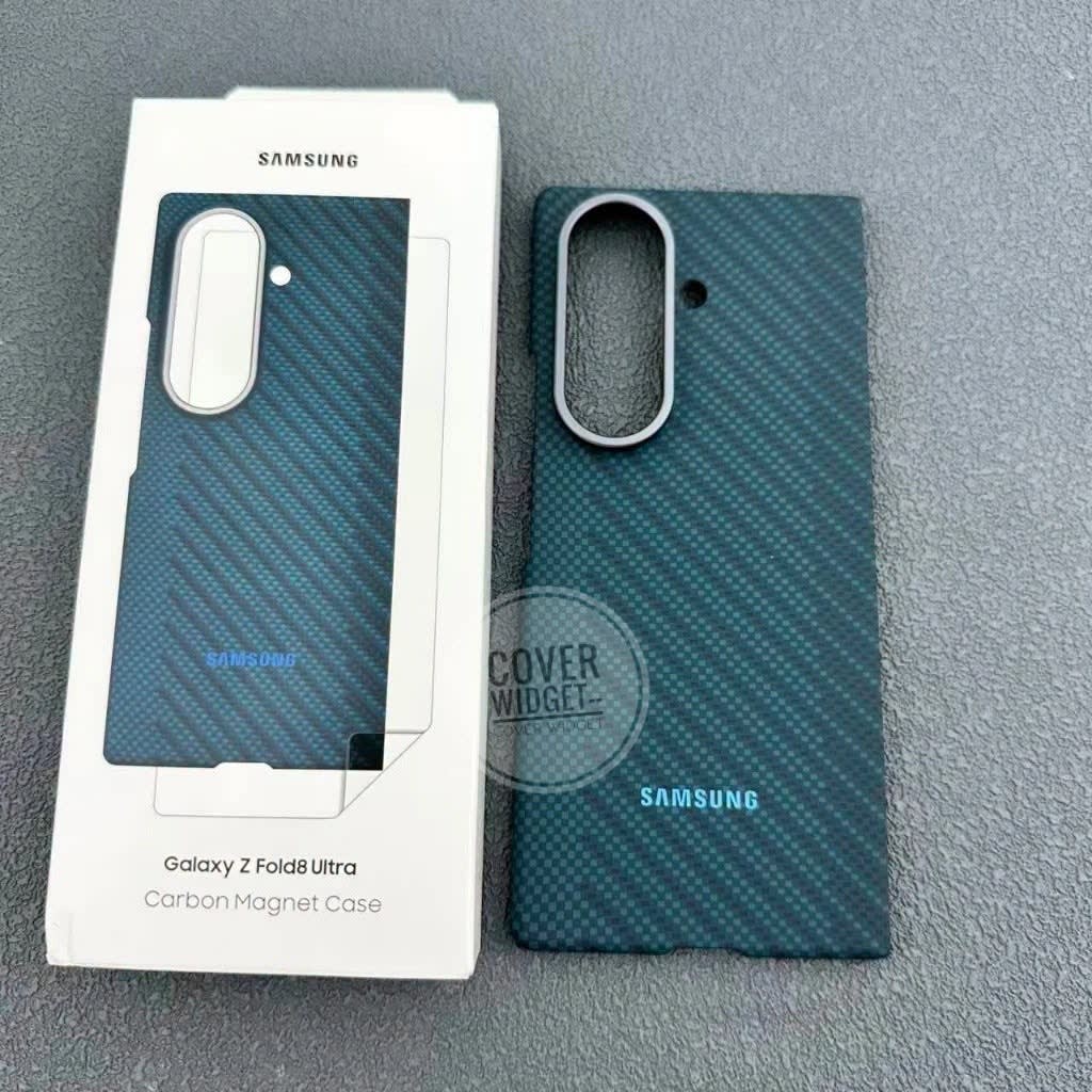 Carbon Maganite Magsafe with Tempered Film cover For Galaxy Z Fold 8 Ultra