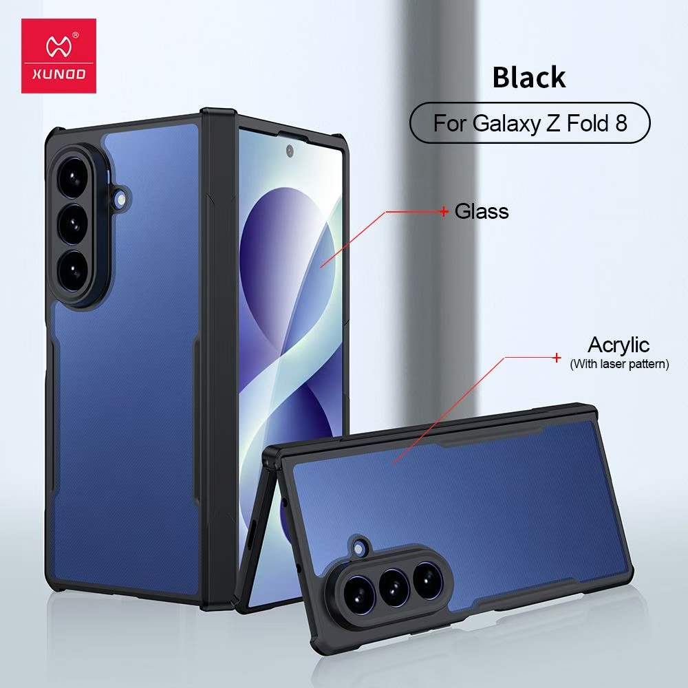 Xundd Military Grade Shockproof Soft TPU Bumper Protective with Glass protector Cover For Samsung Galaxy Z fold 8 Ultra