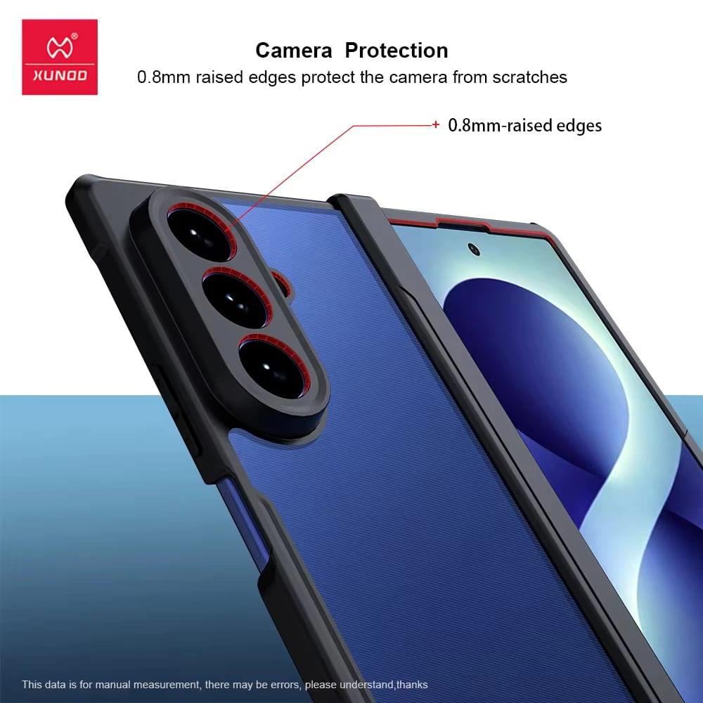 Xundd Military Grade Shockproof Soft TPU Bumper Protective with Glass protector Cover For Samsung Galaxy Z fold 8 Ultra