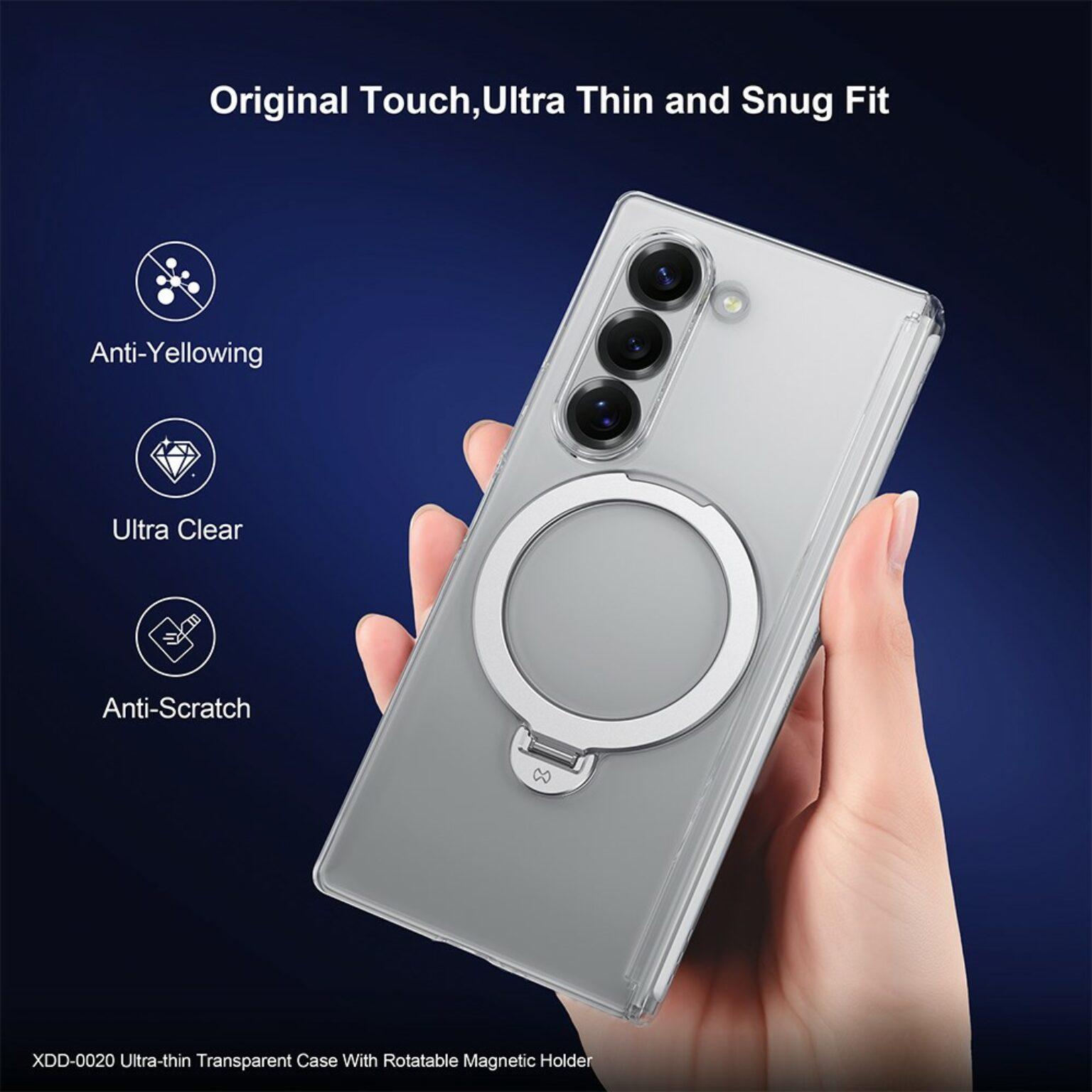 XUNDD Anti-Drop MagSafe Kickstand PC Clear Cover For Samsung Galaxy Z fold 8 Ultra