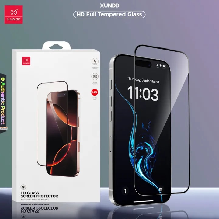 XUNDD Axe HD Clear Full Adhesive Tempered Glass for iPhone 18 Pro Max
