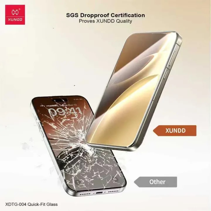 XUNDD Axe HD Quick-Fit Installation with Guide Clear Full Tempered Glass for iPhone Series