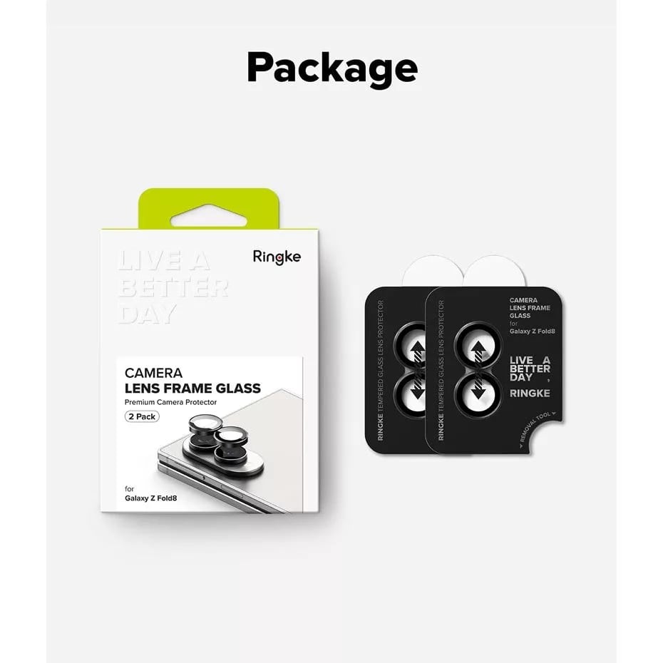 Ringke Camera Lens Frame Glass Screen Protector for Galaxy Z Fold 8  (2Pcs Pack)