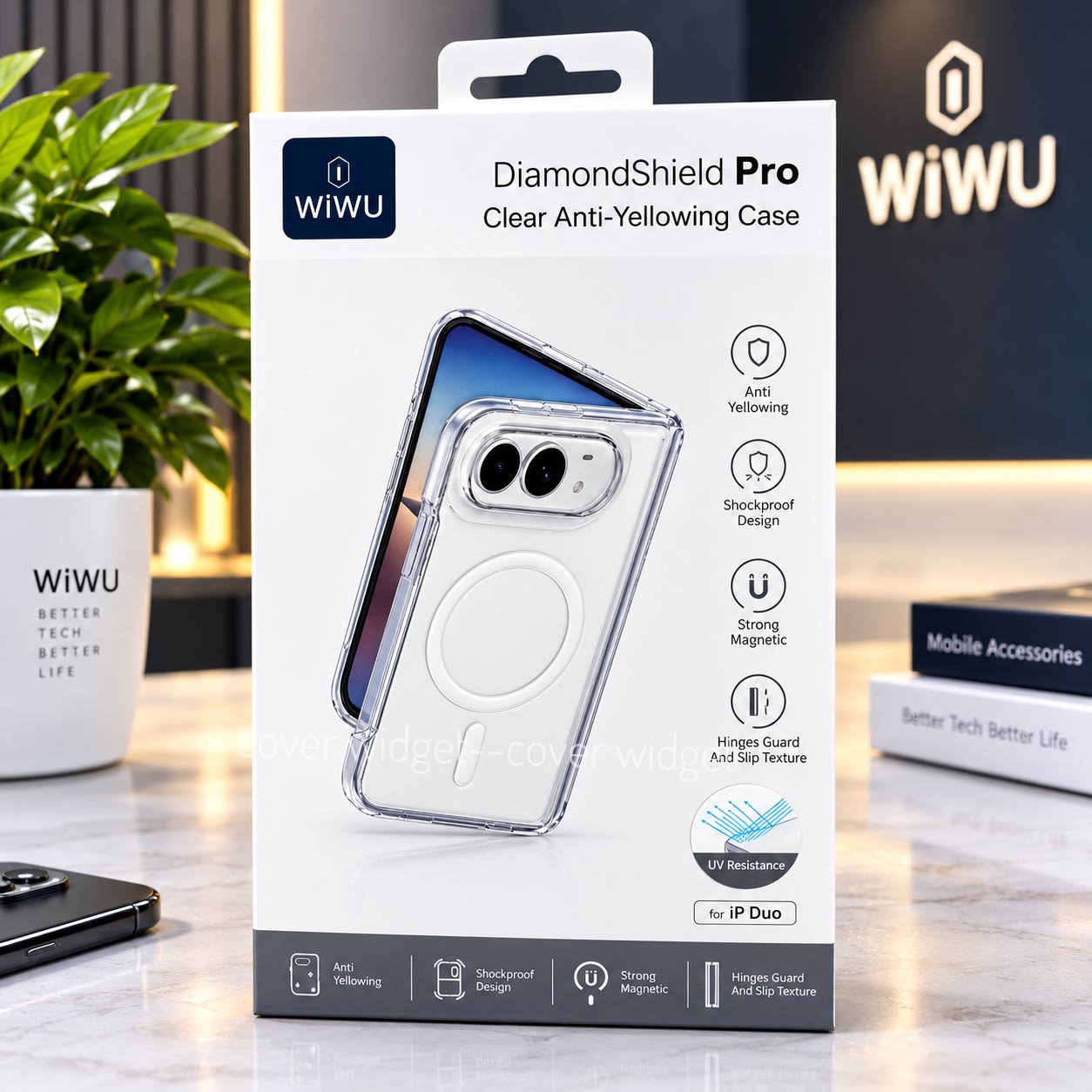 WiWU DS-202 DiamondShield Pro Anti-Yellowing Magnetic Case for iP Duo