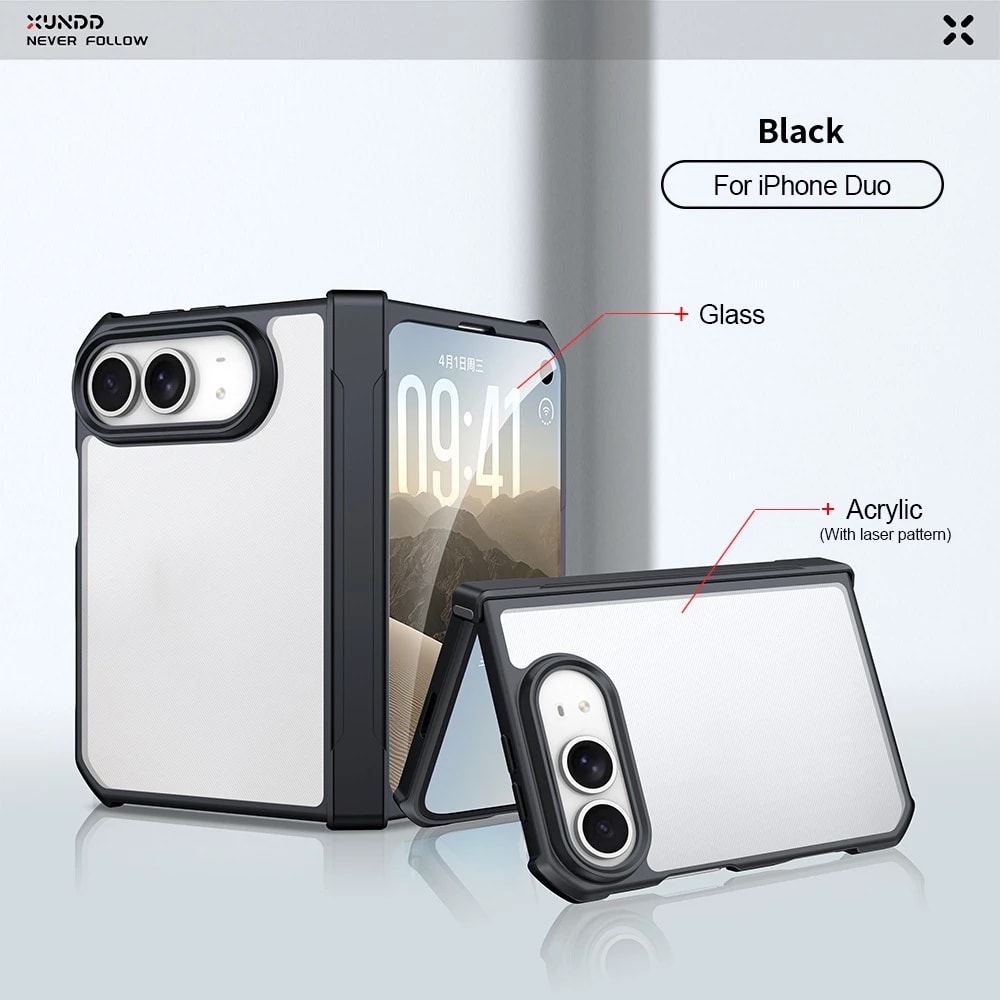Xundd Military Grade Shockproof Soft TPU Bumper Protective with Glass protector Cover For iPhone Duo