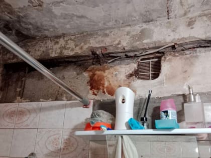 Жительница Воронежа пожаловалась на разрушающуюся после коммунальной аварии ванную