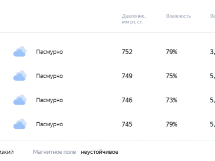 Погода 24 февраля в Новой Усмани будет пасмурной