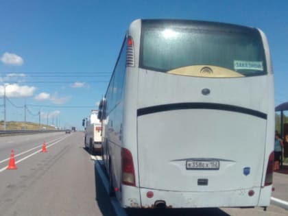 В Воронежской области водителю и пассажирам сломавшегося рейсового автобуса из Геленджика помогли автоинспекторы