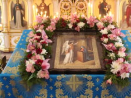 Праздник Благовещения в Тихоновском храме Острогожска