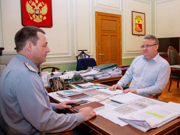 Мэр Вадим Кстенин провел рабочую встречу с руководителем регионального управления ФСИН Алексеем Ашурковым
