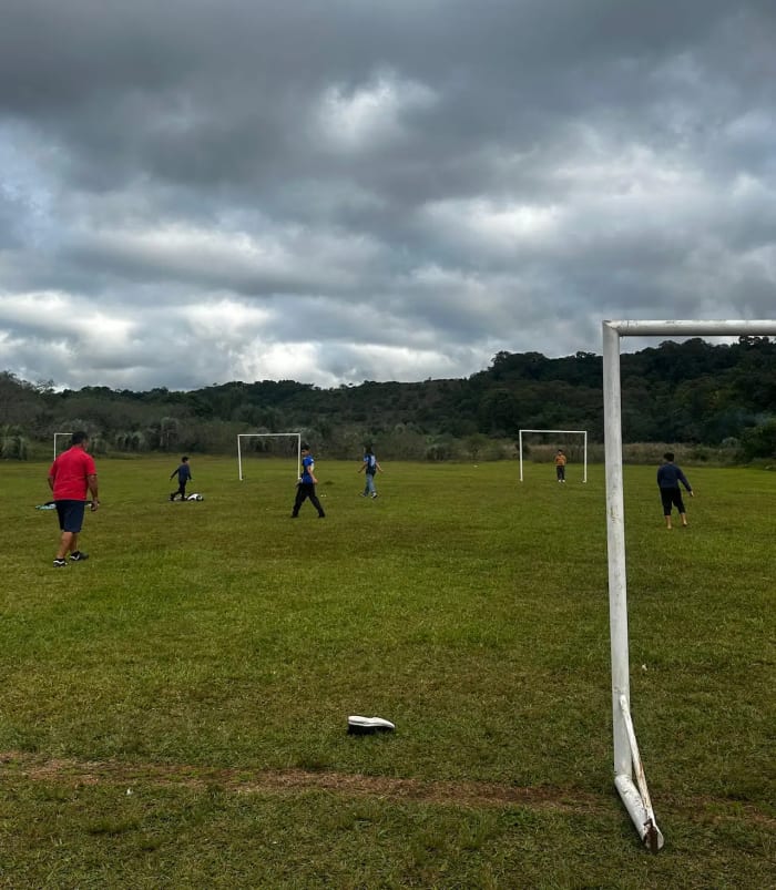 Cancha iluminada