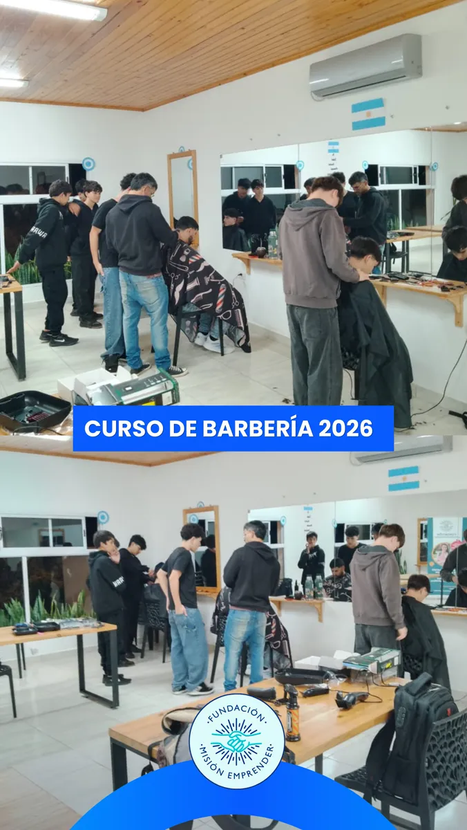 Flyer del curso de Barbería