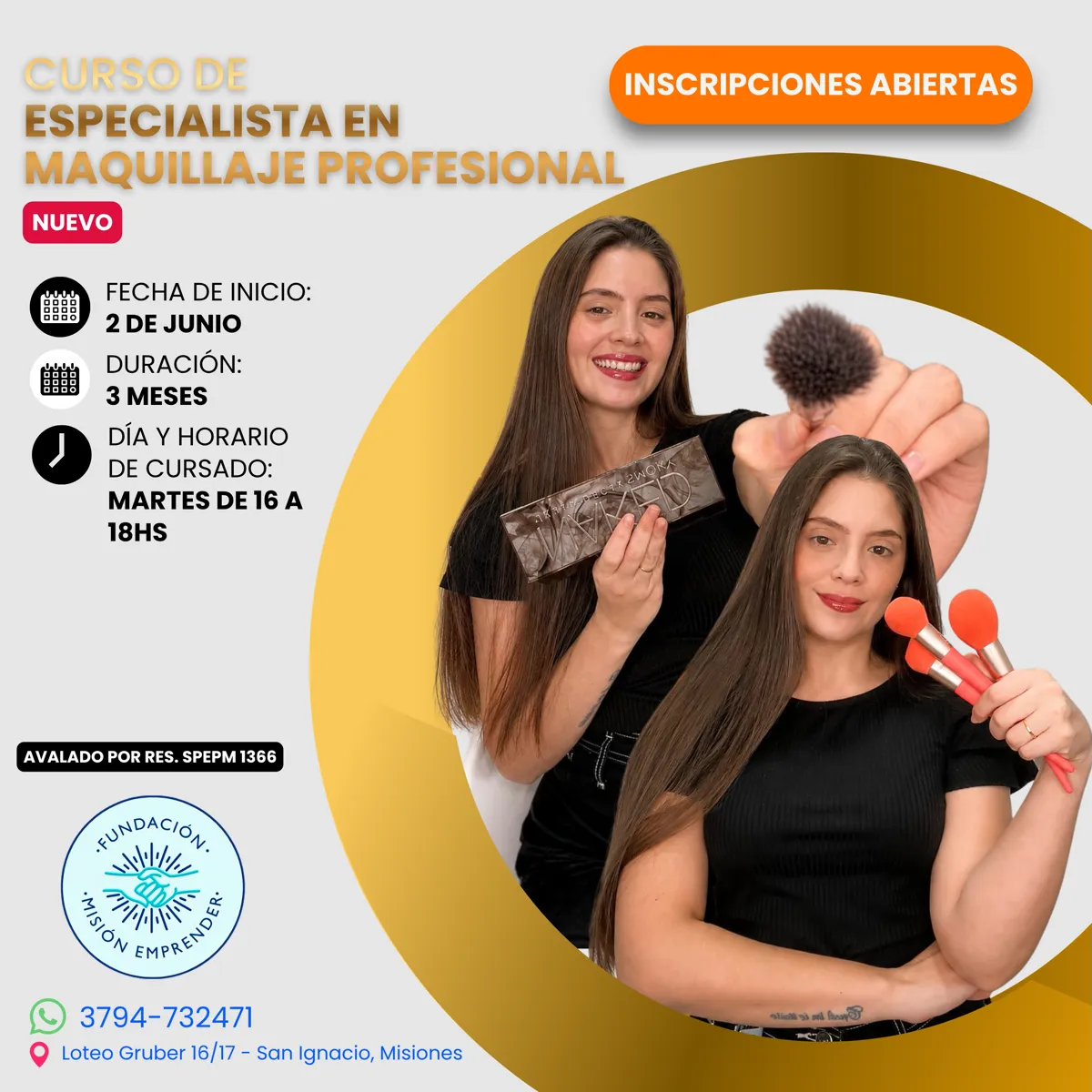 Flyer del curso Especialista en Maquillaje Profesional