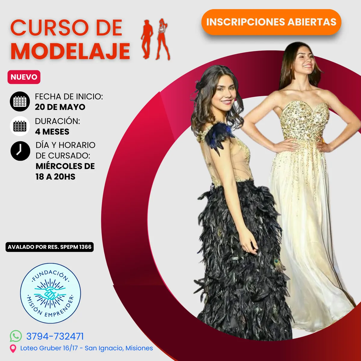 Flyer del curso de Modelaje Profesional