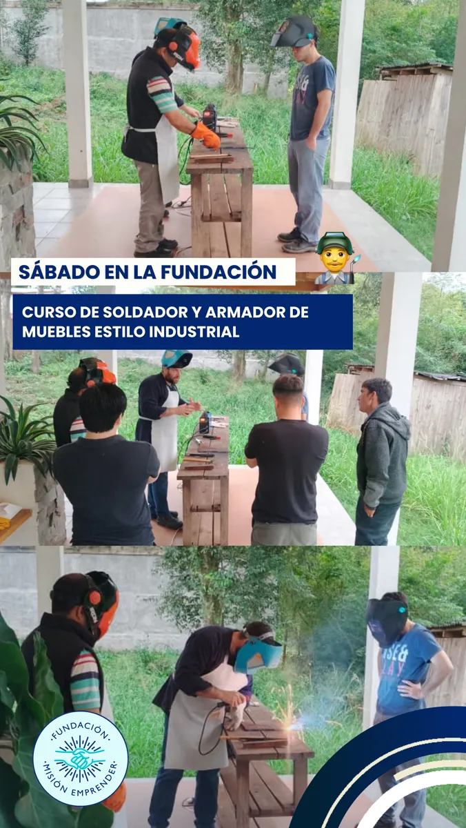 Flyer del curso Soldador y Armador de Muebles Estilo Industrial