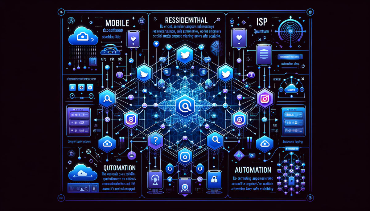 A visual comparison of different types of proxies used in social media automation