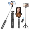 Tygot selfie sticks Black feet Bluetooth Front View