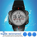 Acnos Digital Sports Watch Shockproof Black Side View