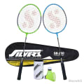 Silver's Badminton Steel Rackets Shuttle Front View
