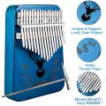 ELEPHANTBOAT Marimbas Blue Deer Kalimba Thumb Top View