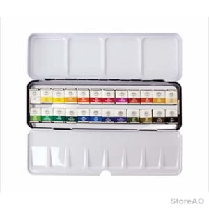 MUNGYO Watercolor Palette Set 24 Colors with Tin Case
