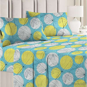 BSB HOME 3D Printed Microfiber Flat Sheets with Pillow Covers