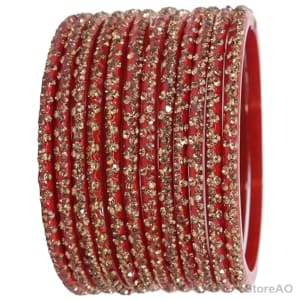 LAVAZZA Glass Bangles Set with Zircon Stone for Women