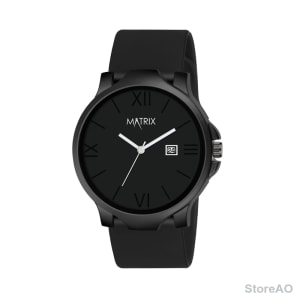 Matrix Men's Wrist Watch with Black Dial & Silicone Strap