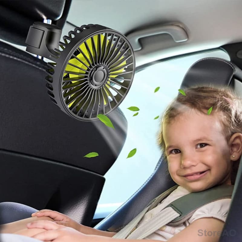 Verilux USB Car Fan Headrest Mounted, Front View