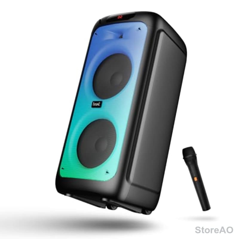boAt bluetooth speakers black hrs hours Front View