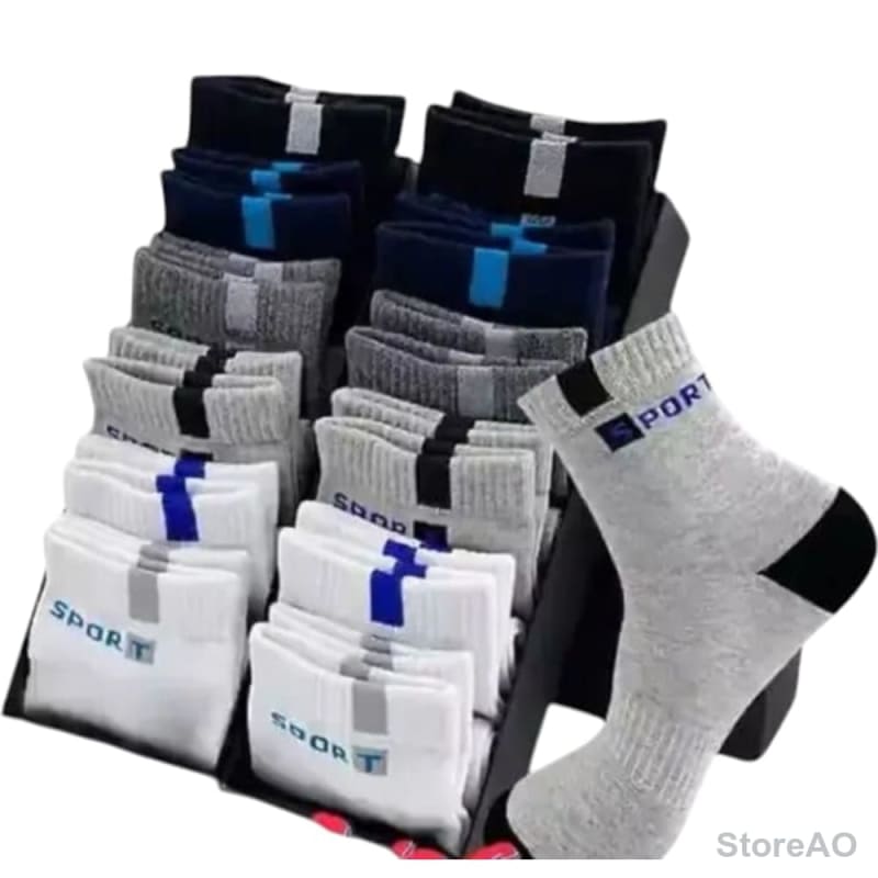 6 Pairs Solid Cotton Ankle Length Front View