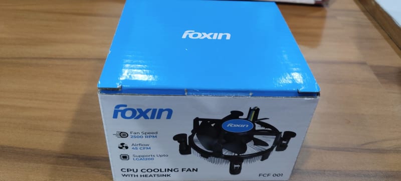 Foxin CPU Cooling Fan with Heatsink box front view